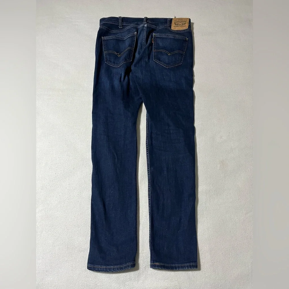 Levis 512 Mens 34x32 Actual 34x31‎ Blue Slim Fit Tapered Leg Orange Tab